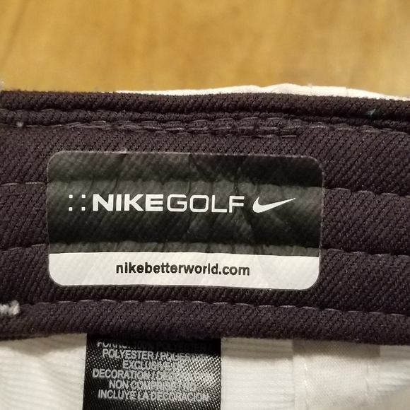Nike Golf Hat Strap Back White Black Swoosh Lightweight Adjustable Tennis Run - Picture 7 of 9
